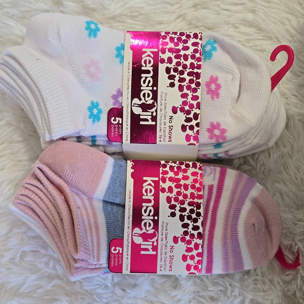 NWT Kensie Girl 10 Pack Quarter Socks - Shoe Size 4-10